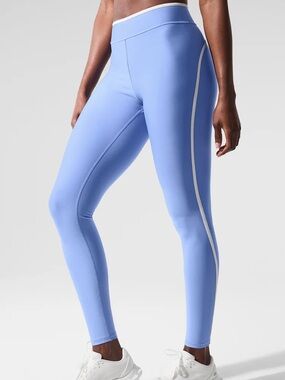 NWOT Women’s Alo Airlift High Waist Charger 7/8 Legging Blue White Size S